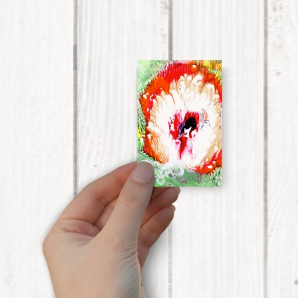 Original ACEO - Miniature Floral Painting - Blooming Magic 163 - Picture 4 of 5